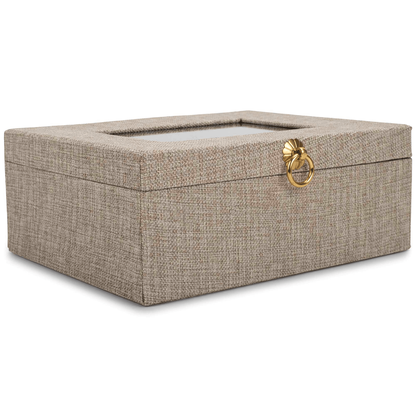 Elegant Beige Linen Music Box With Floral Art And Friendship Quote