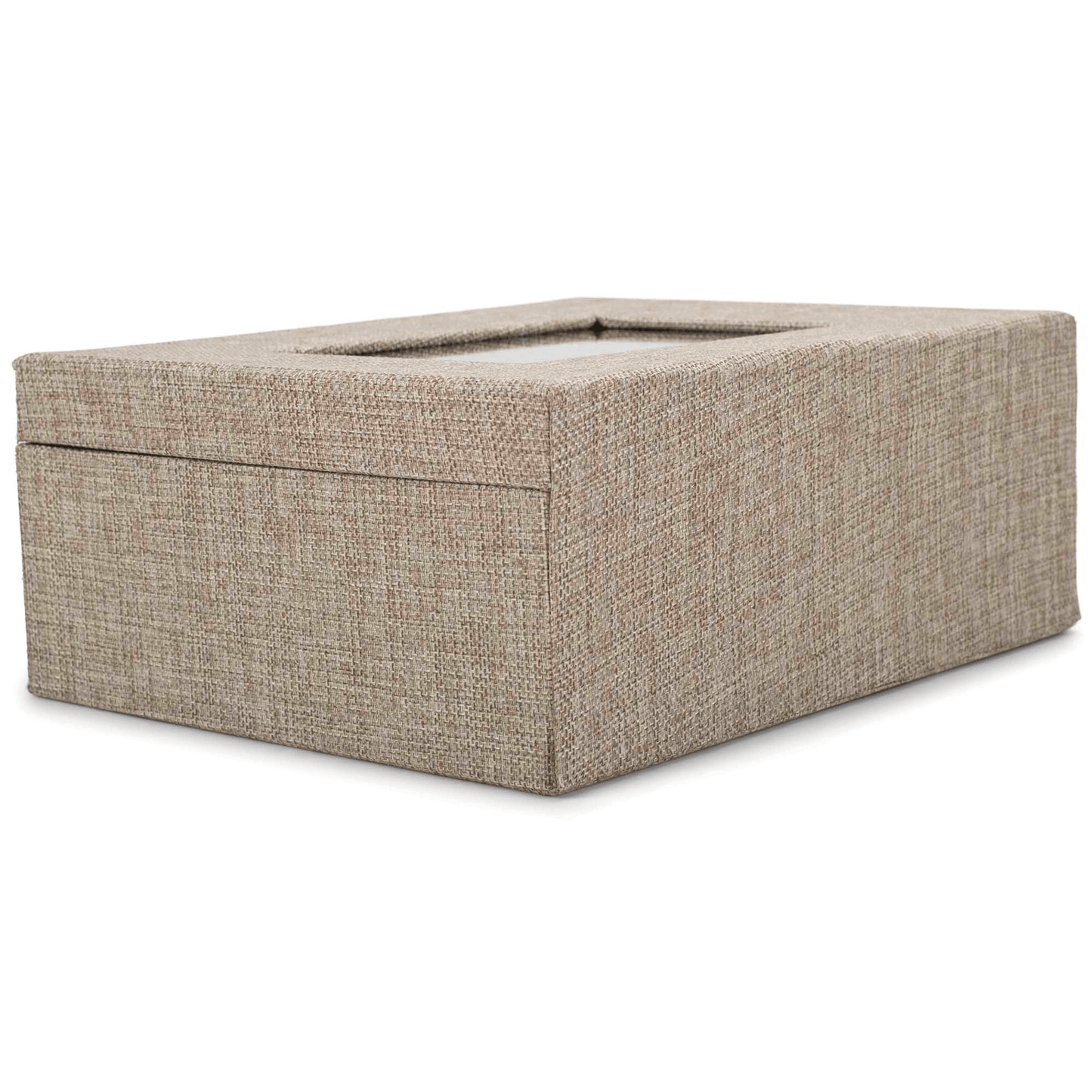 Elegant Beige Linen Music Box With Floral Art And Friendship Quote