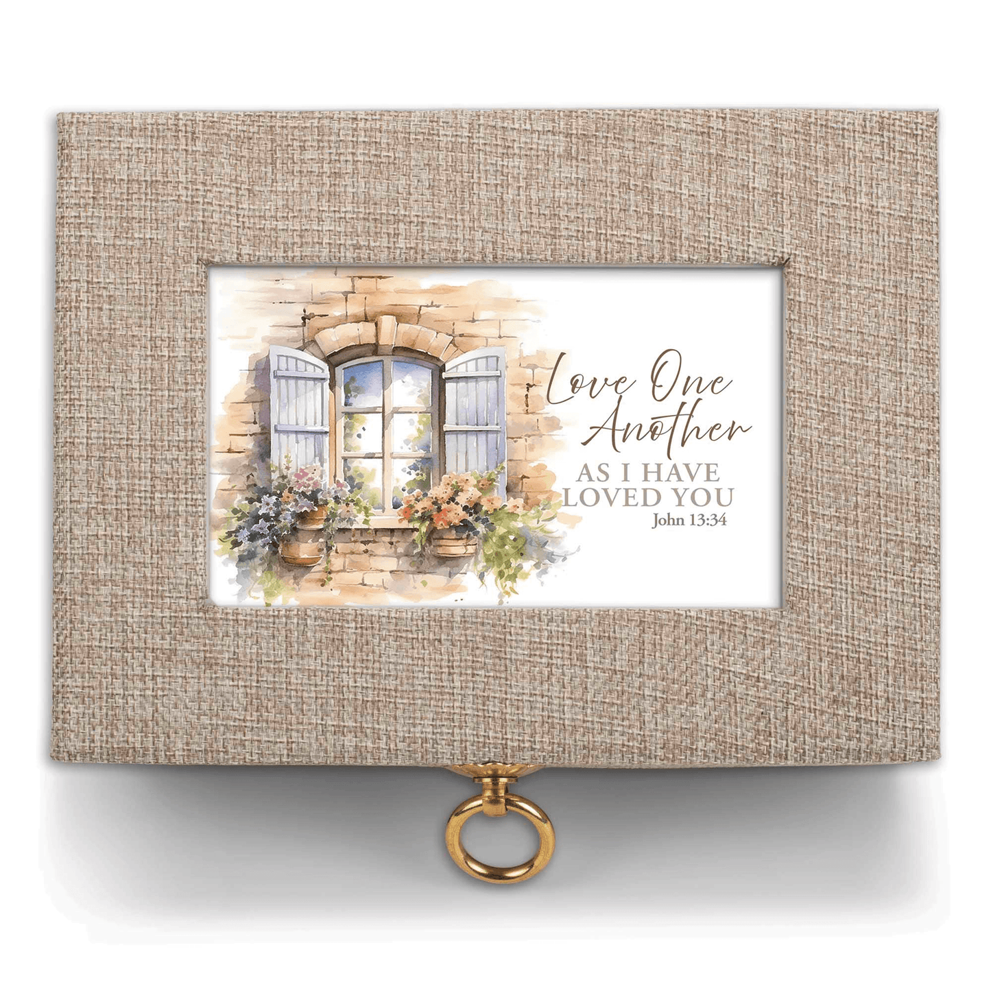 Linen Beige Windows Keepsake Box With Assorted Greeting Cards