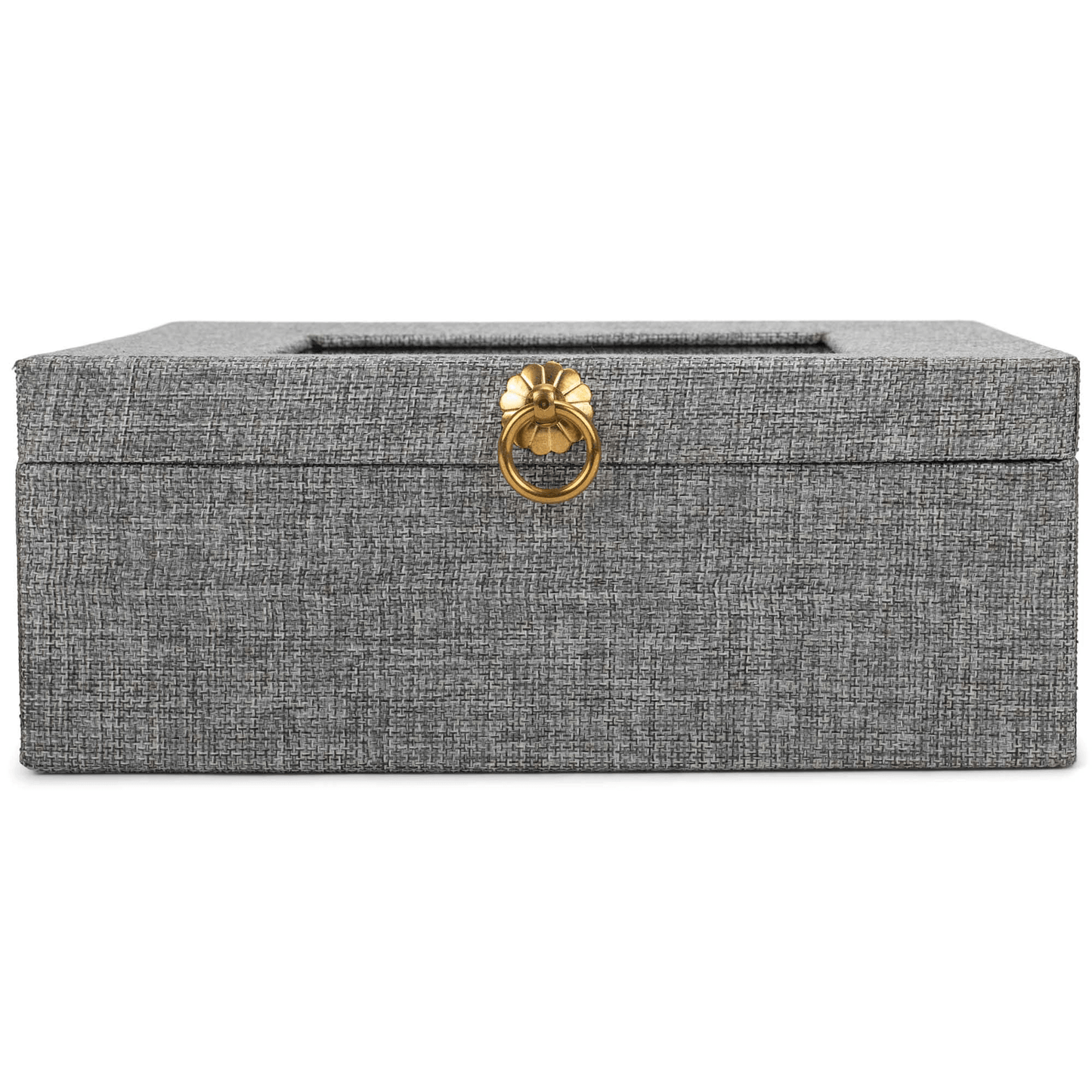 Gray Linen Music Box With Jewelry Insert - Seize The Moments Of Happiness