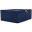 Navy Linen Music Box With Jewelry Insert - What If I Fall?
