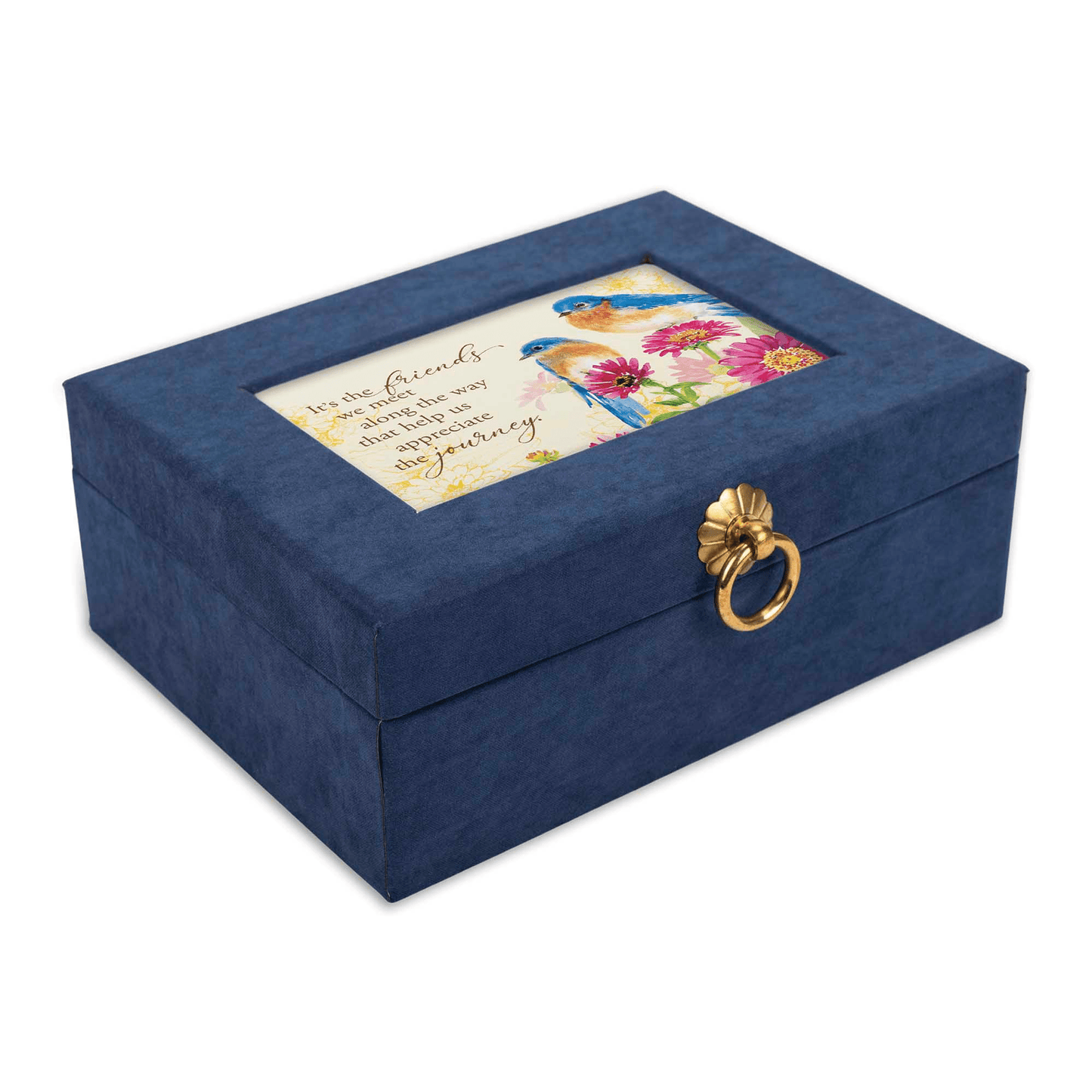 Navy Suede Keepsake Box With Mother Teresa Quote And 24 Greeting Cards