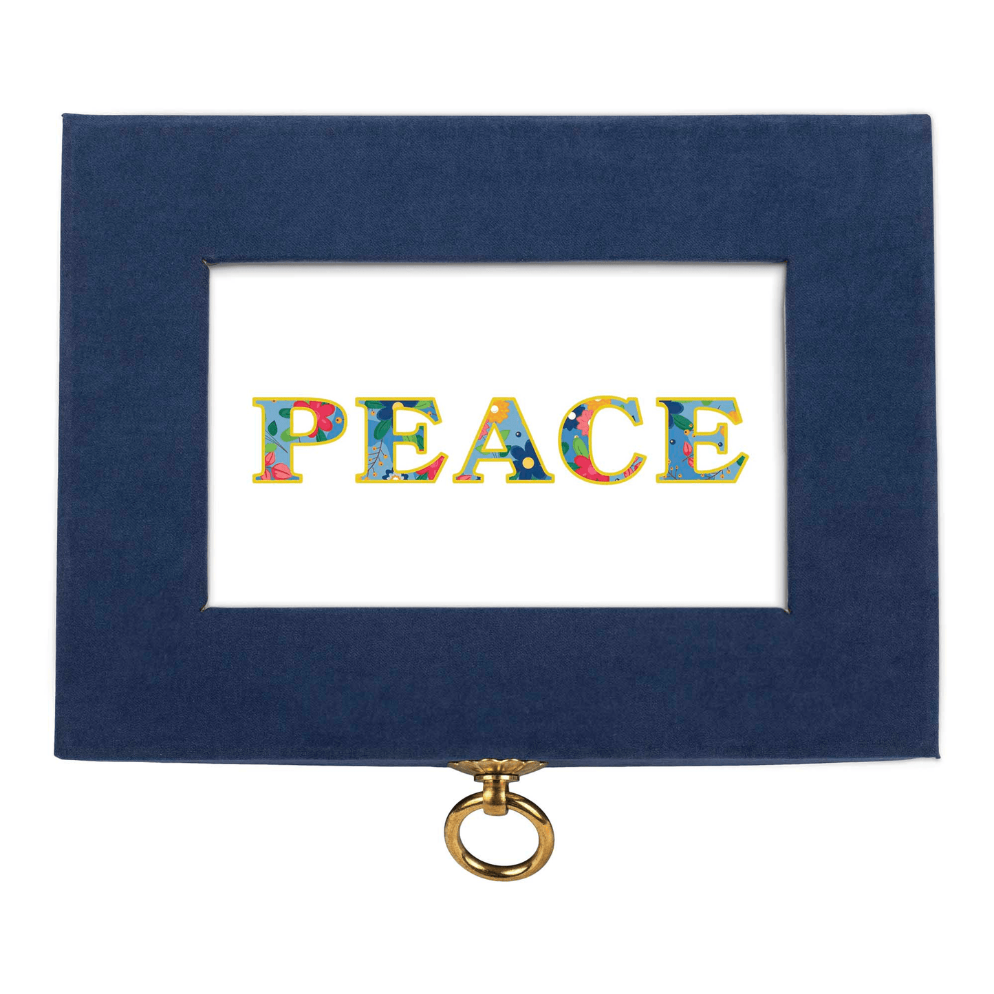 Navy Suede Keepsake Box With Floral Peace Greeting Cards