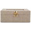 Elegant Beige Music Box With Jewelry Insert And Inspirational Art Print