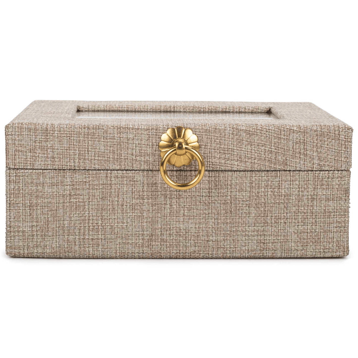 Elegant Beige Music Box With Jewelry Insert And Inspirational Art Print