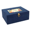 Navy Linen Music Box With Inspirational Art And Jewelry Insert