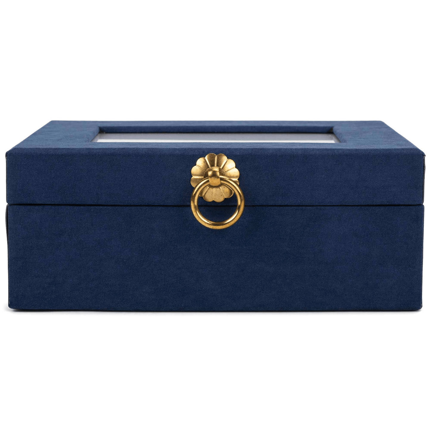 Navy Linen Music Box With Inspirational Art And Jewelry Insert