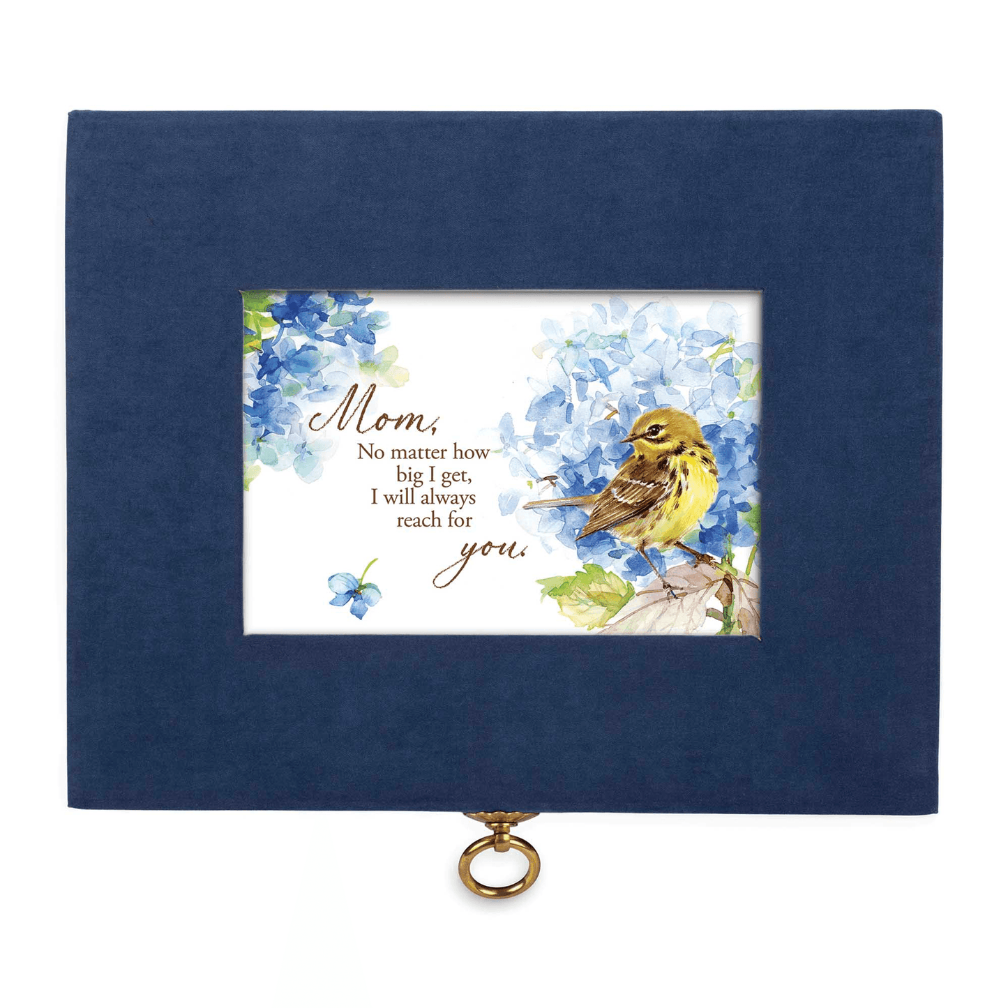 Navy Linen Music Box With Jewelry Insert – Mom, Always In My Heart