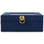 Navy Linen Music Box With Jewelry Insert - I Love You With My Whole Heart