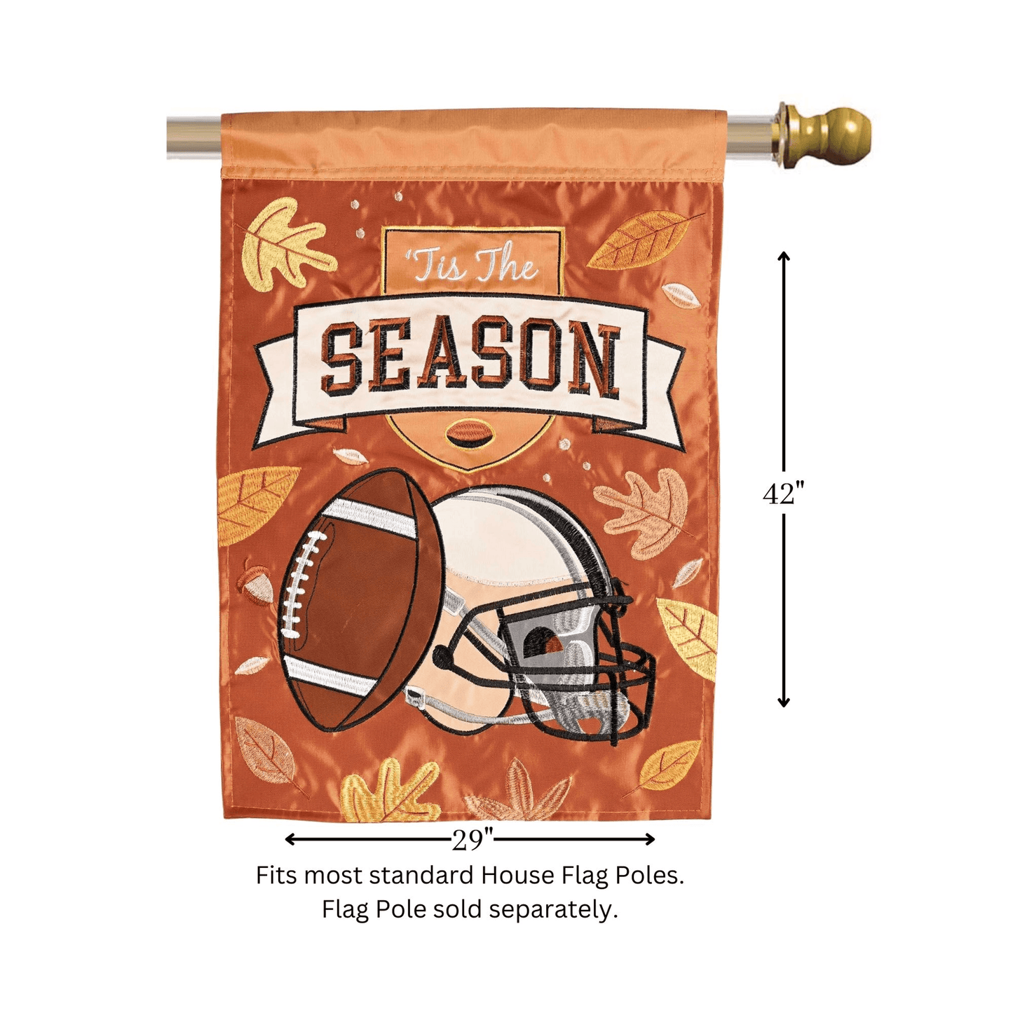 Large Double Applique Flag - Tis The Season Design, 29X42 Inches