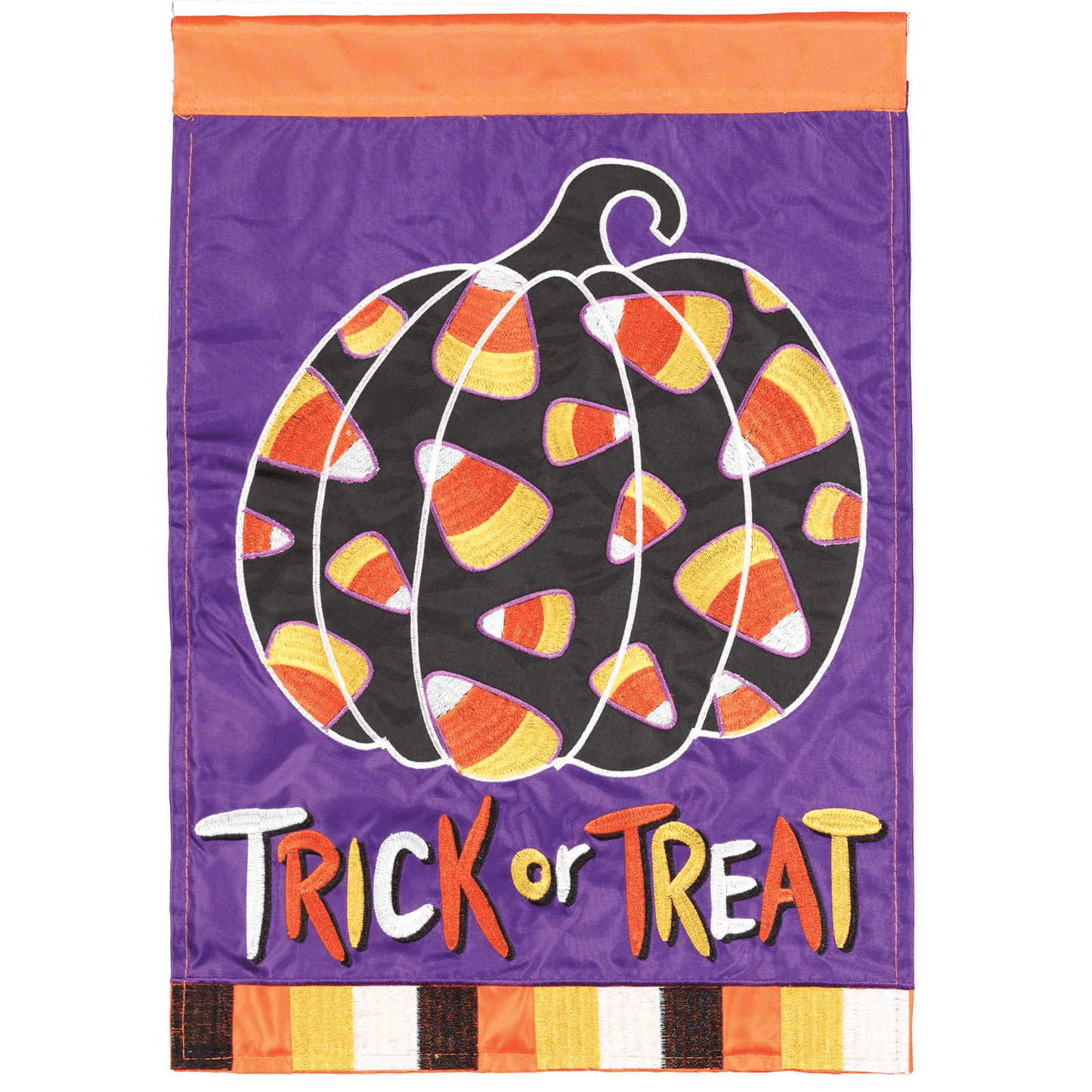 Premium Double Appliqué Trick Or Treat Candy Corn Flag 29X42 Inches