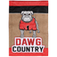 Dawg Country Bulldog Double Applique Burlap Flag 13X18