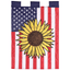 Patriotic Sunflower Double Applique Garden Flag 13X18 Inches