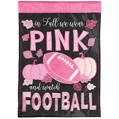 Premium Double Appliqué Pink Watch Football Garden Flag 13X18 Inches