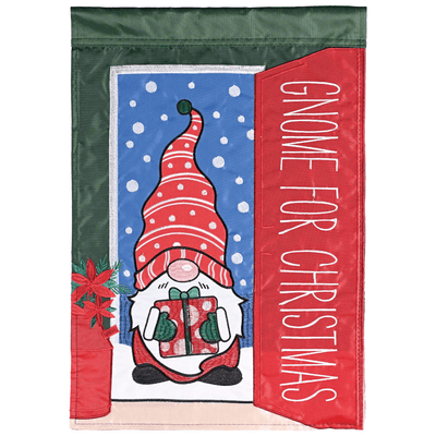 Premium Double Applique Flag Gnome For Christmas - 13X18 Inches