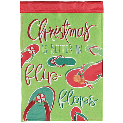 Double Applique Christmas Garden Flag – 13X18 Inches