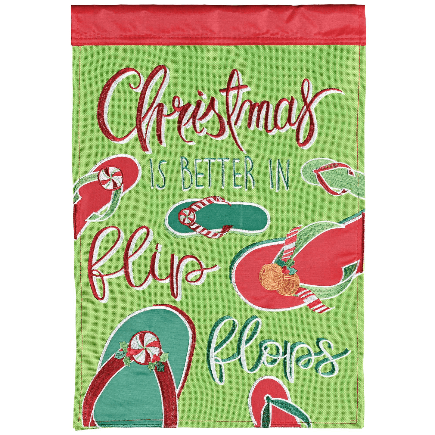 Double Applique Christmas Garden Flag – 13X18 Inches