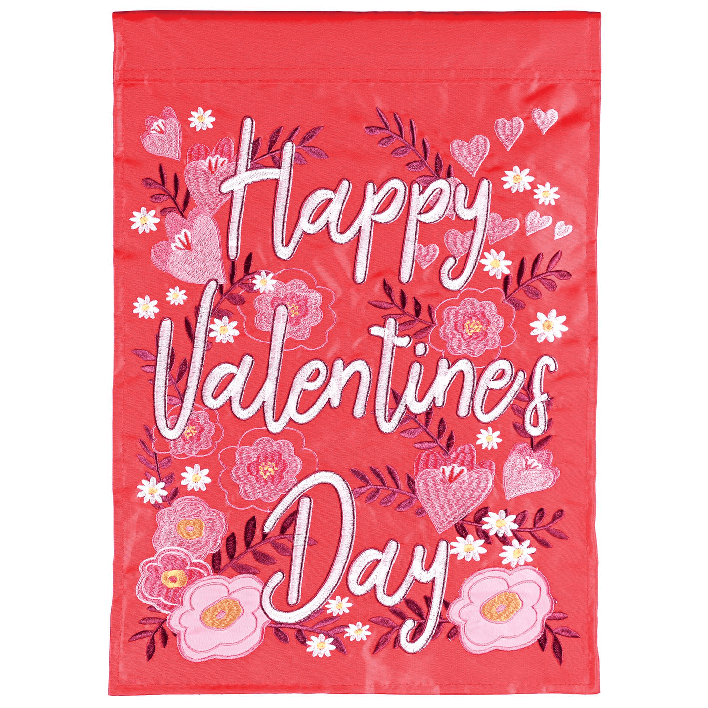 Valentines Double Applique Garden Flag - 13X18 Inches