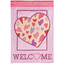 Welcome Hearts Double Applique Garden Flag 13X18 Inches