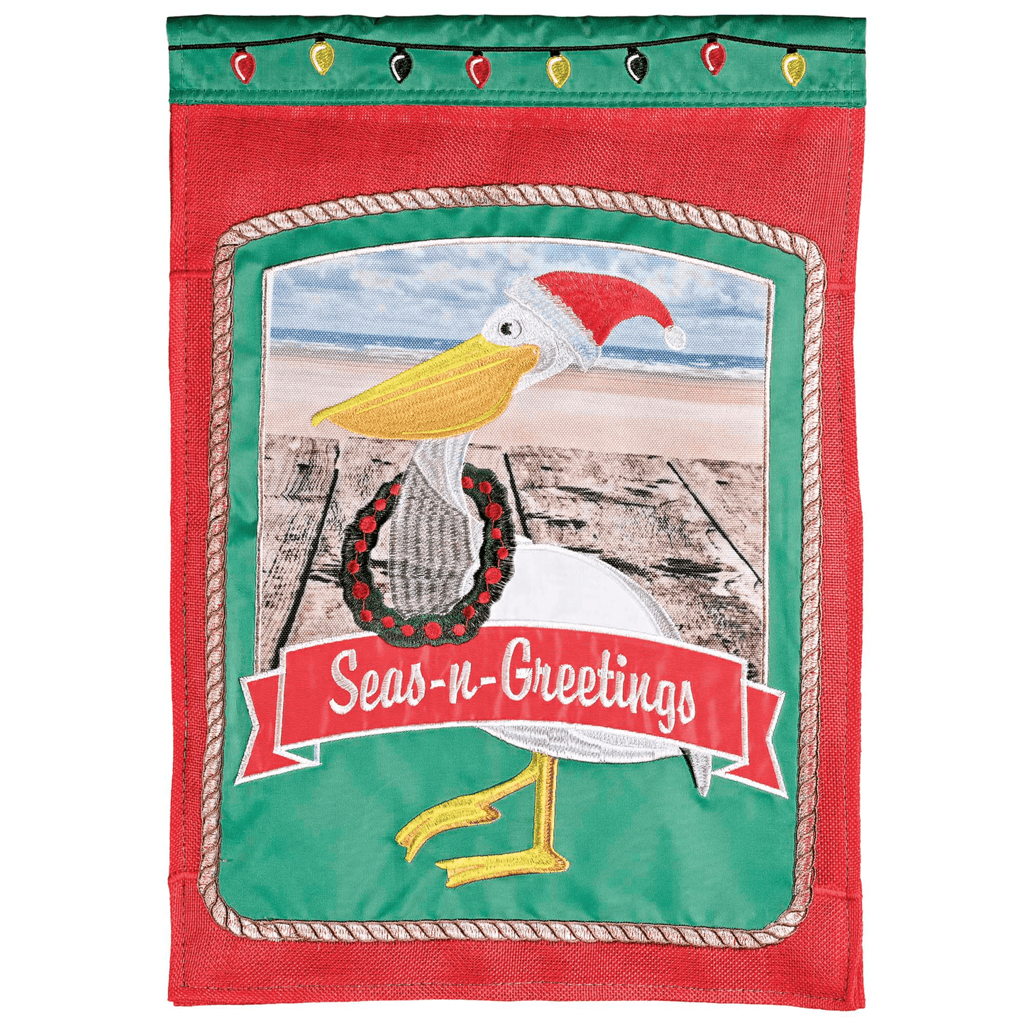 Double Appliqué Garden Flag - Flag Seas And Greetings Pelican 13X18 Inches