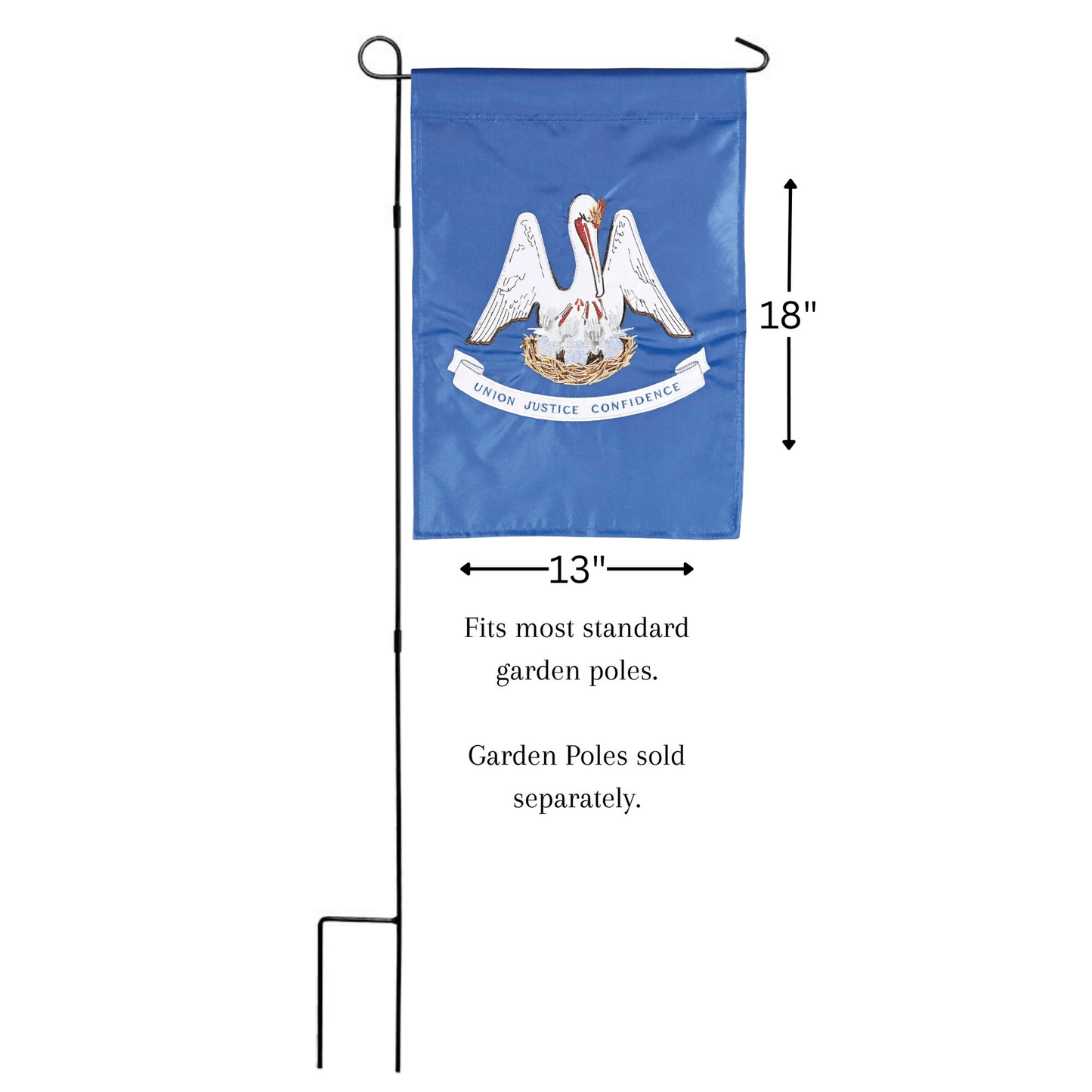 Louisiana State Double Applique Garden Flag – 13X18 Inches
