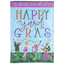 Happy Yardi Gras Double Applique Garden Flag 13X18 Inches