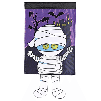 Whimsical Mummy Garden Flag With Dangle Legs - 13X18 Inches