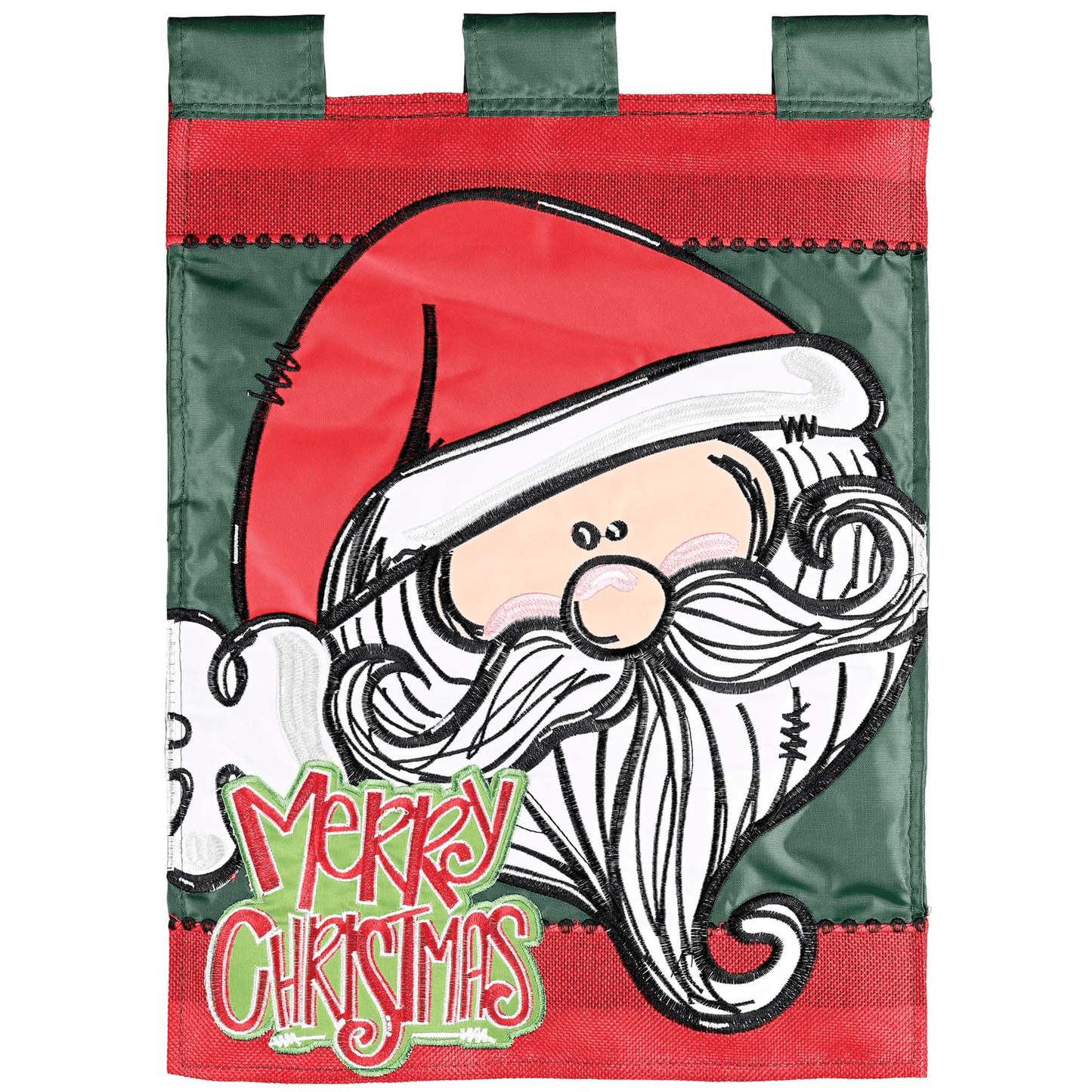 Merry Christmas Double Applique Garden Flag 13X18 Inches