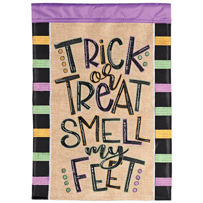 Double Applique Trick Or Treat Garden Flag 13X18 Inches