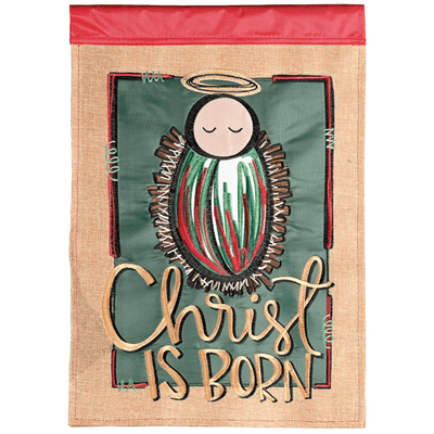 Double Applique Garden Flag - Christ Is Born 13X18 Inches
