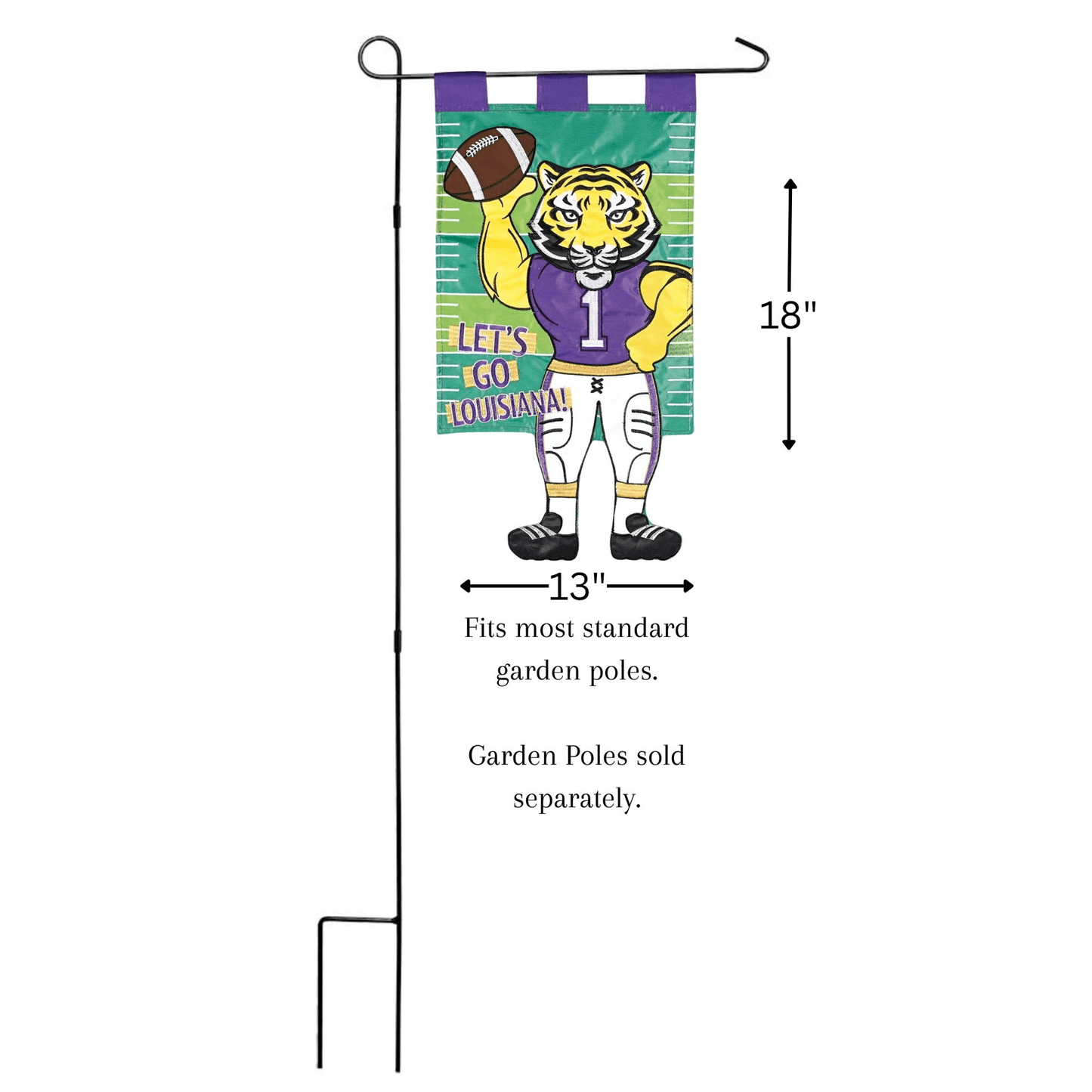 Whimsical Crazy Leg Tiger Garden Flag For Easter Decor