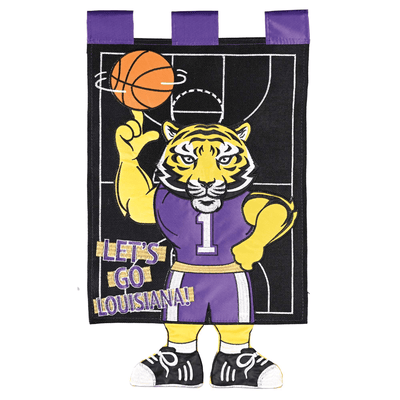 Whimsical Crazy Leg Tiger Basketball Garden Flag