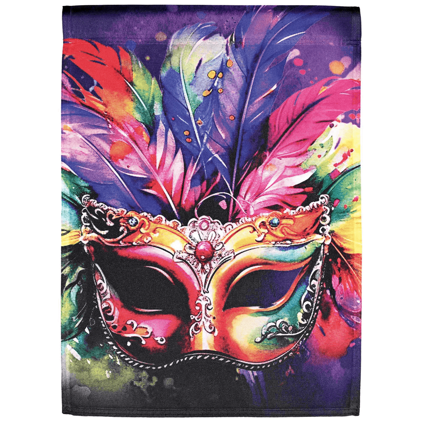 Mardi Gras Flag - Large 30X44 Inch Stained Glass Design
