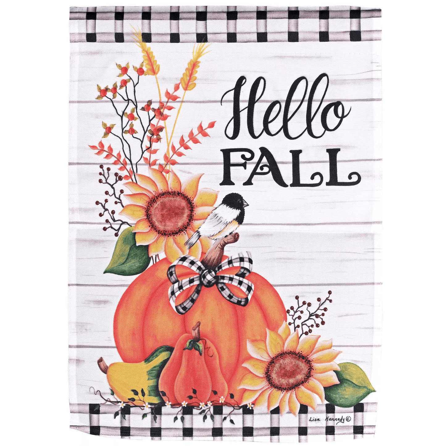 Hello Fall Pumpkin 30X44 Inch Heavy-Duty Print Flag