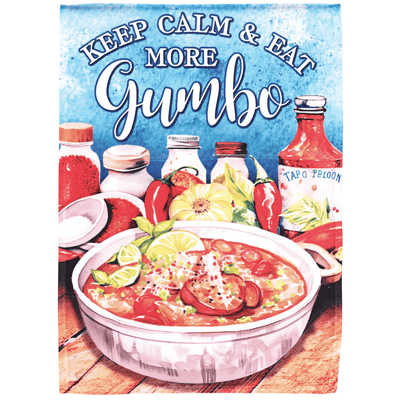 Keep Calm And Eat More Gumbo Garden Flag - 13X18 Inches
