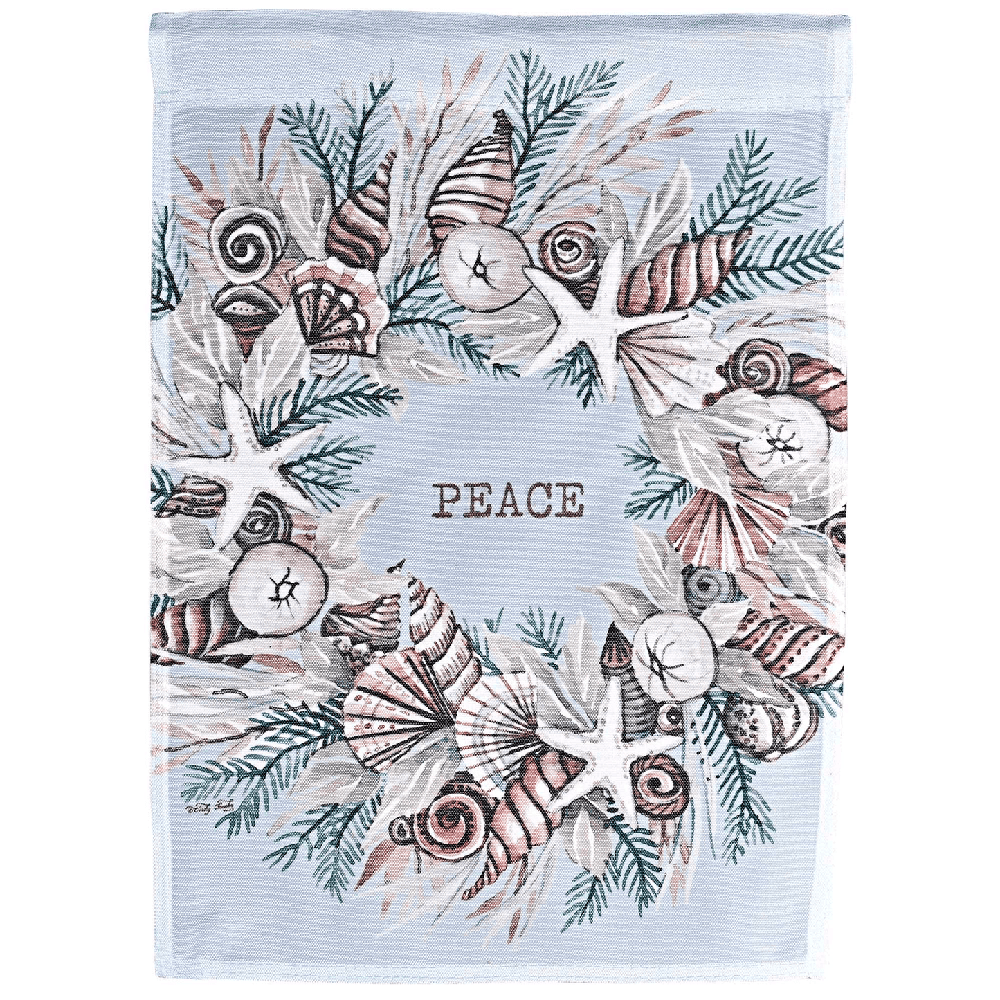 Flag Peace Christmas Wreath Garden Flag 13X18 Inches
