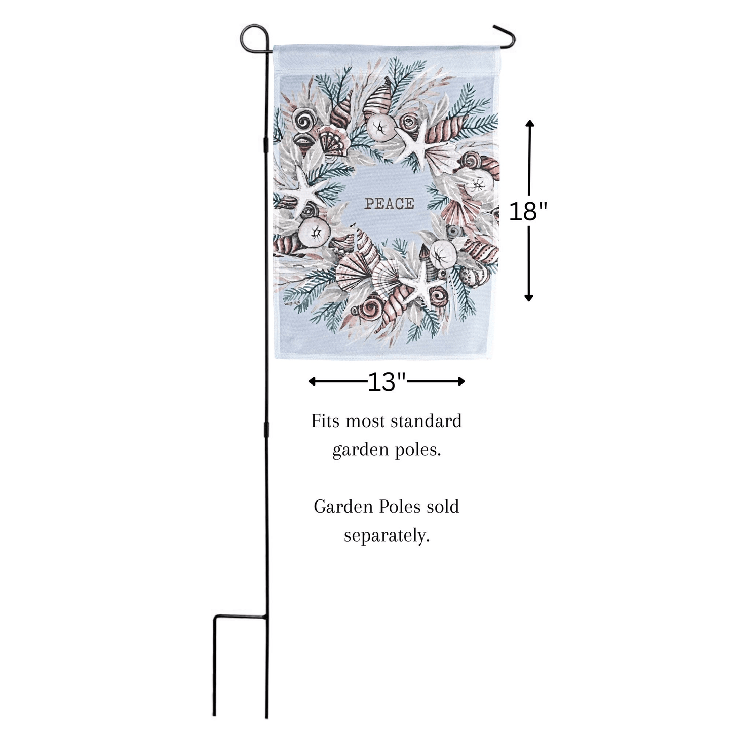 Flag Peace Christmas Wreath Garden Flag 13X18 Inches