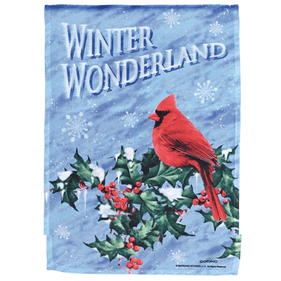 Cardinal Winter Wonderland Garden Flag 13X18 Inches