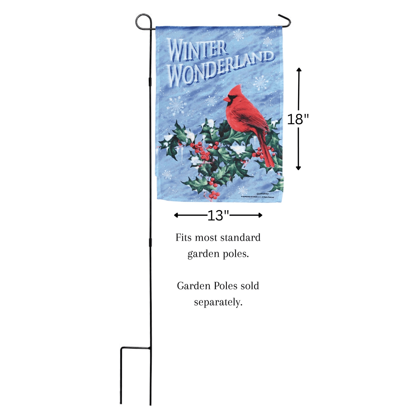 Cardinal Winter Wonderland Garden Flag 13X18 Inches