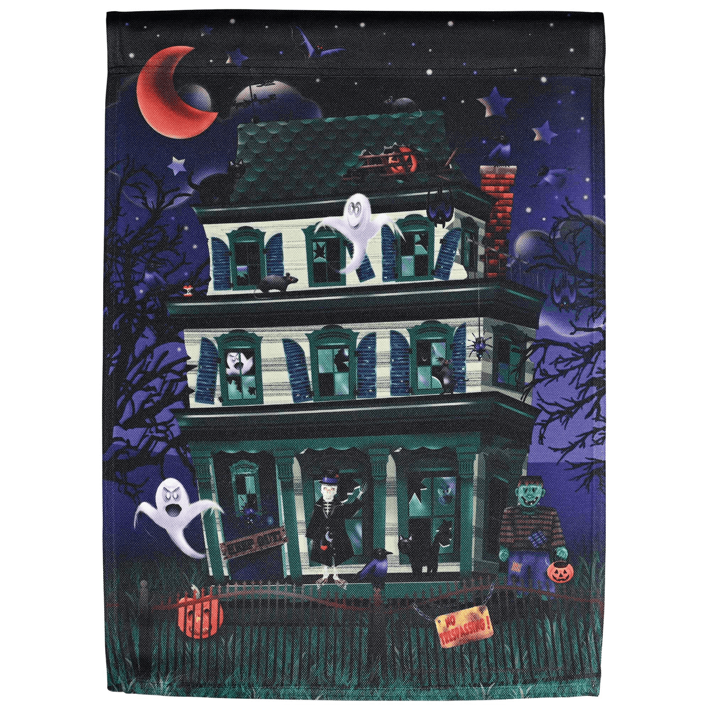 Haunted House Garden Flag - 13X18 Inches, Durable Polyester