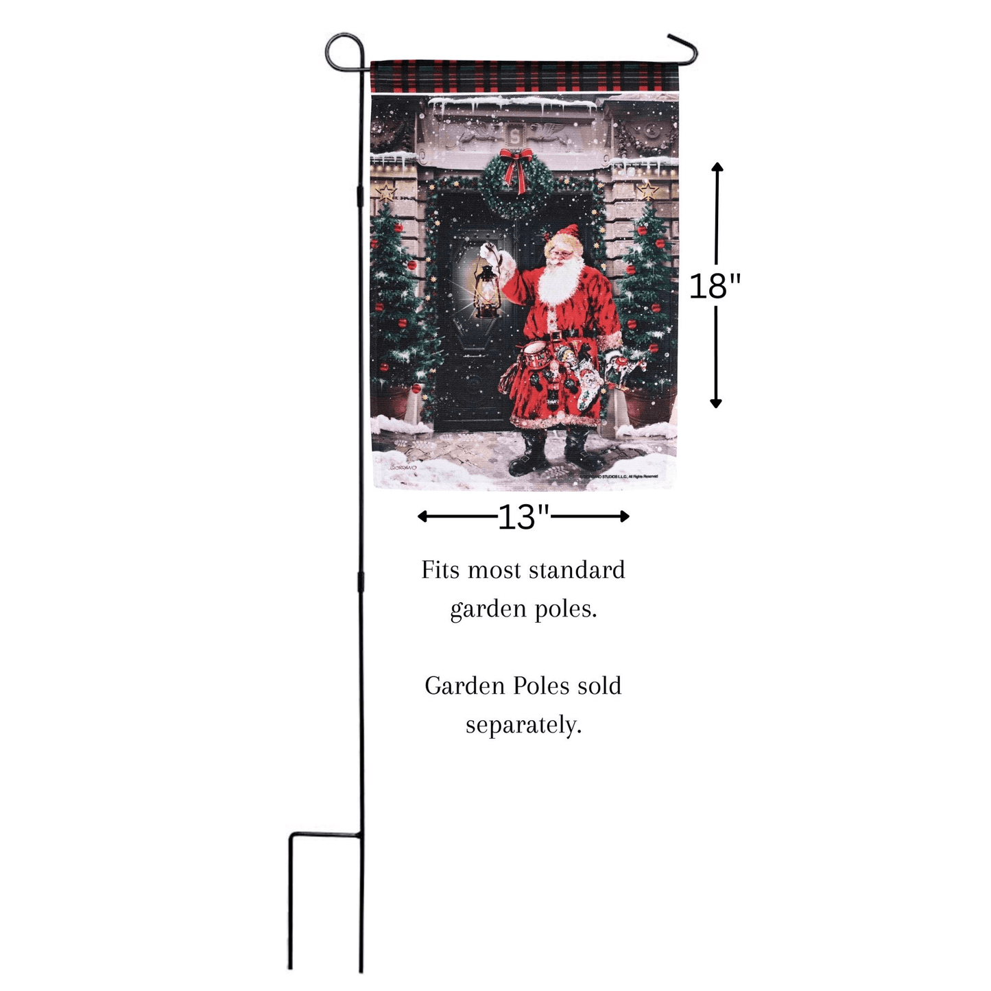 Sublimated Heavy-Duty Santa Garden Flag 13X18 Inches