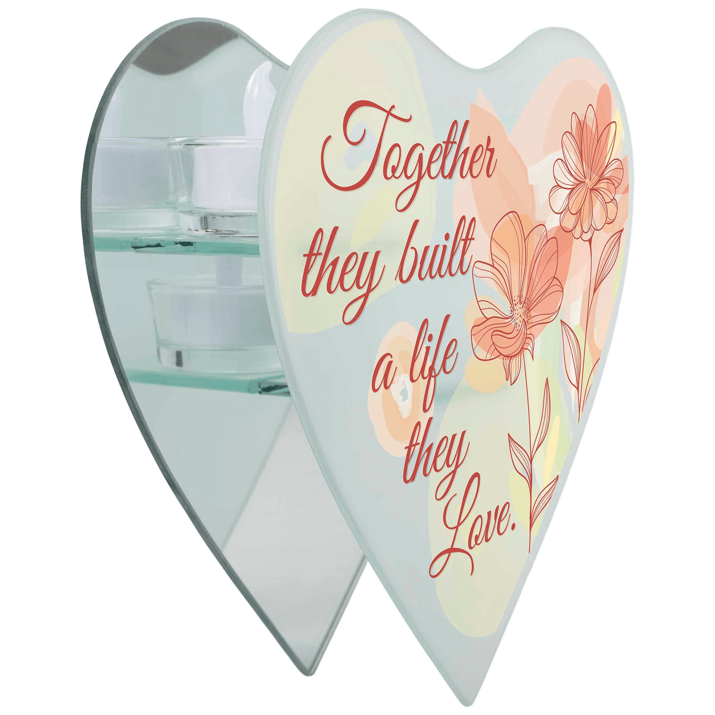 Frosted Glass Wall-Mount Tealight Holder With Mirrored Back