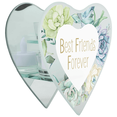 Frosted Glass Wall-Mount Tealight Holder - Best Friends Forever