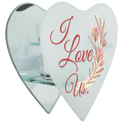 Frosted Glass Wall-Mount Tealight Holder - I Love Us