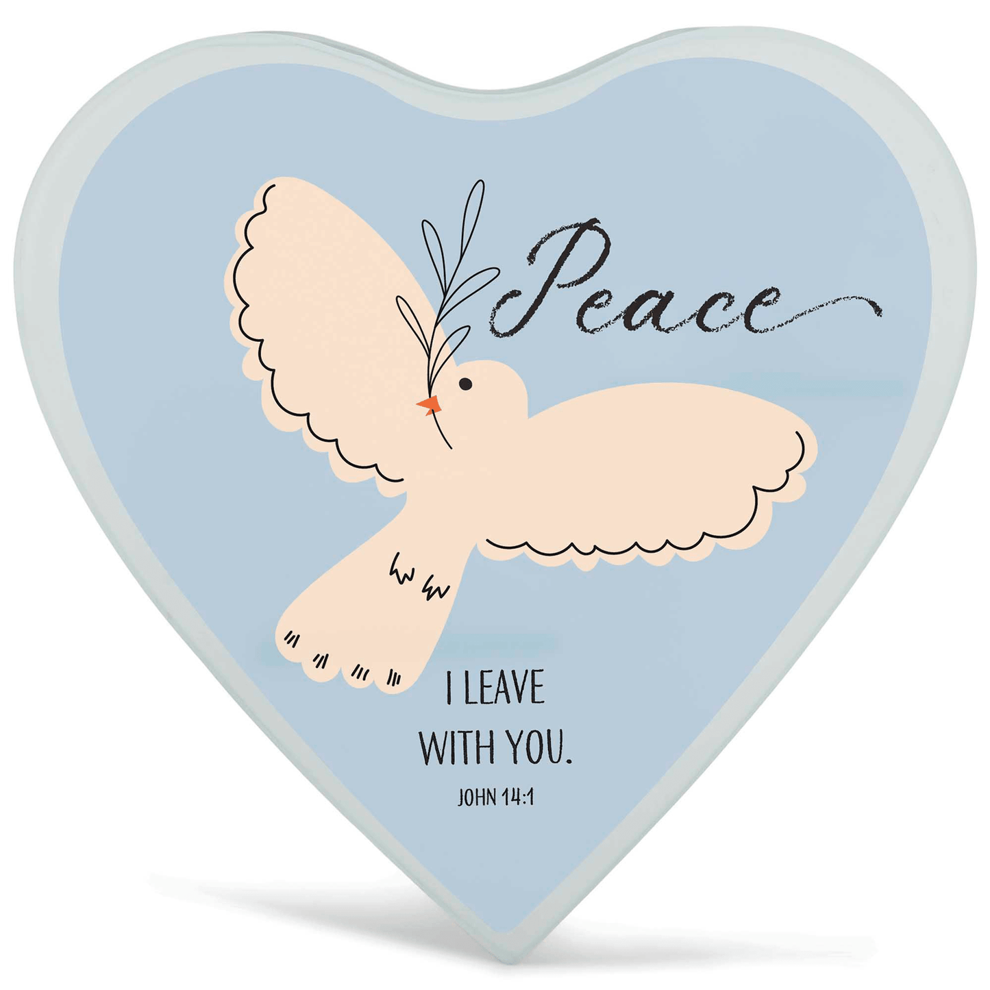 Frosted Glass Wall-Mount Tealight Holder With Dove And Inspirational Verse