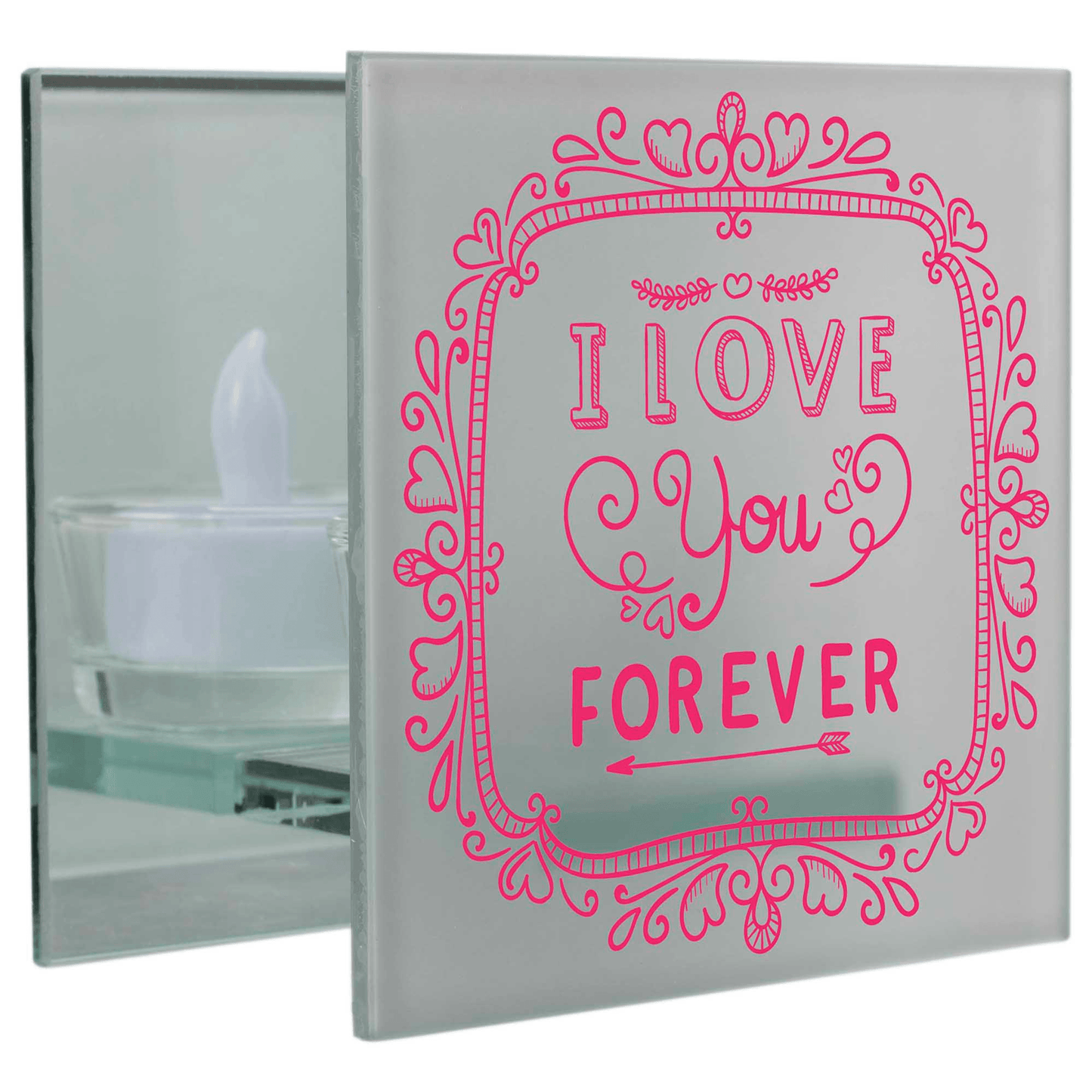 Whimsical Gray Tealight Holder With Inspirational Message