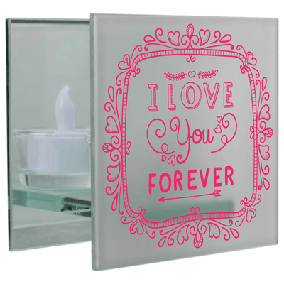 Whimsical Gray Tealight Holder With Inspirational Message