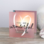 Blush Pink Mirrored Tealight Holder With Inspirational Sentiment