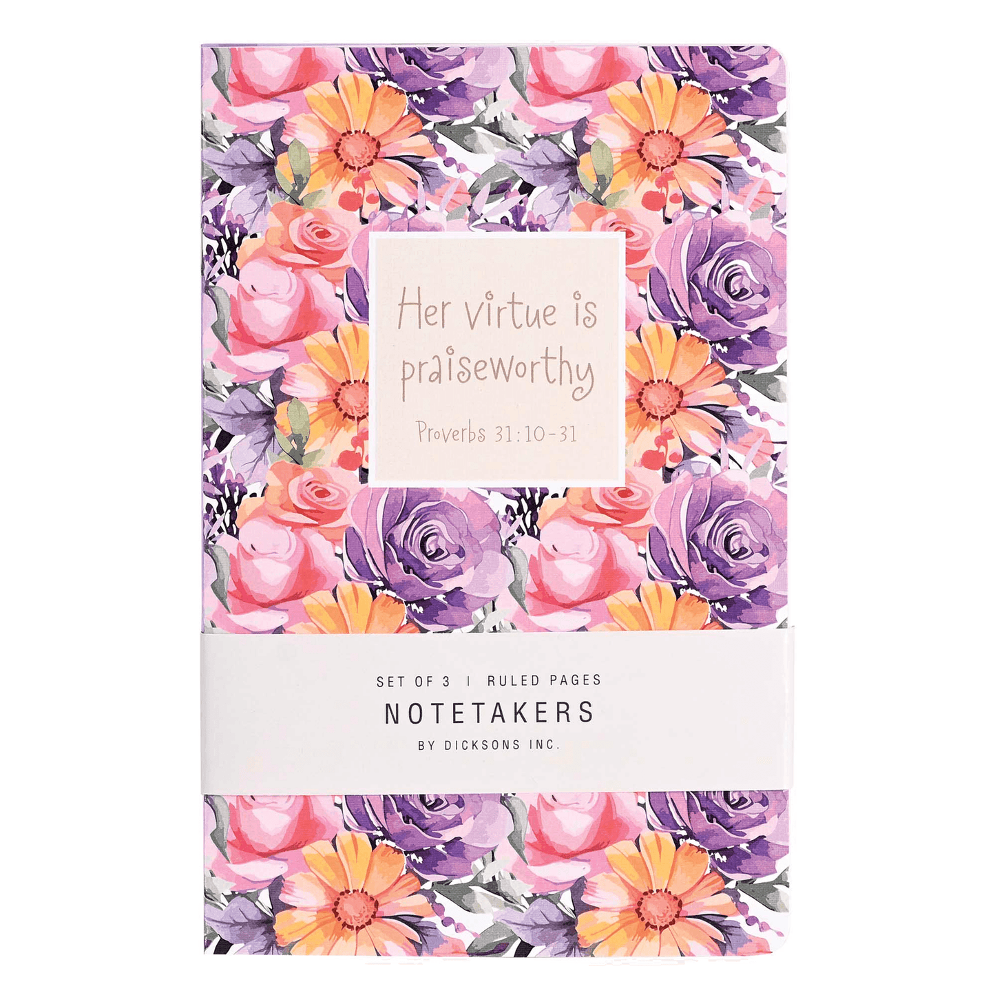 Her Virtue Is Praiseworthy Floral Notebooks Set