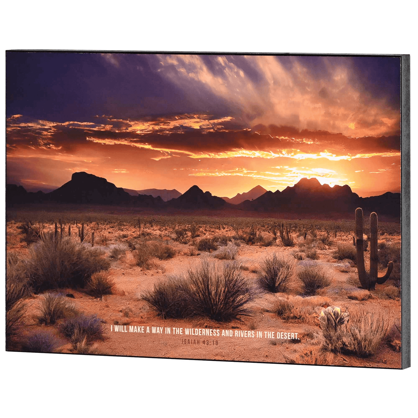 Desert Sunrise Wall Plaque - I Will Make A Way 14X10 Inches